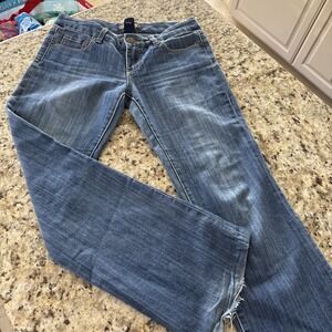 Seven 7 Blue‎ Jeans Rhinestones On Back Pockets Size 28 Spandex / Cotton 4985